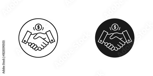 Seal the deal with a handshake and dollar sign icon for your next successful business venture