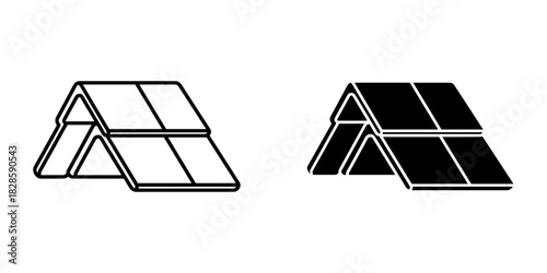 Modern minimalist roofing icon conveys stability and protection, ideal for construction and real estate