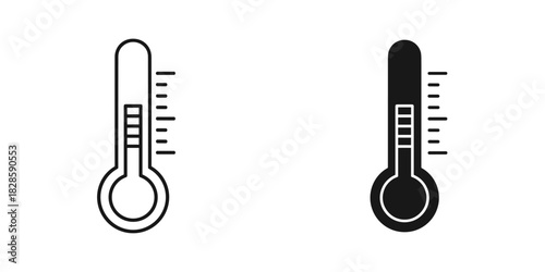 Track temperature changes with simple thermometer icons for health and science visuals today!