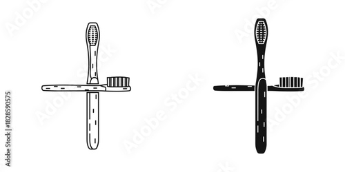 Toothbrush duo for healthy oral care routine, simple design for dental hygiene and fresh breath habits