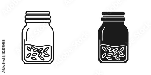 Captivating mason jars brimming with seeds, perfect for gardening projects and sustainable living visuals