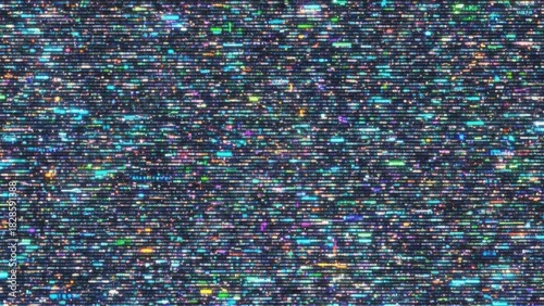 Dynamic glitchy screen texture with vibrant colors, perfect for futuristic tech backgrounds or digital art projects, adding a modern edge to your designs