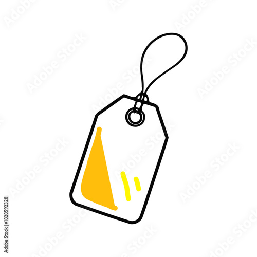 blank price tag isolated on white vector icon