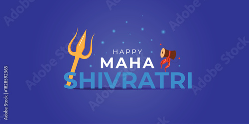 Maha Shivratri banner. Hindu celebration creative design for web. Vector illustration
