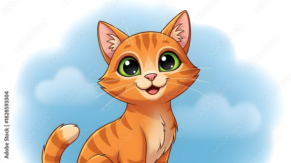 Fototapeta premium Title: “Playful Orange Tabby Kitten with Bright Expressions” 
