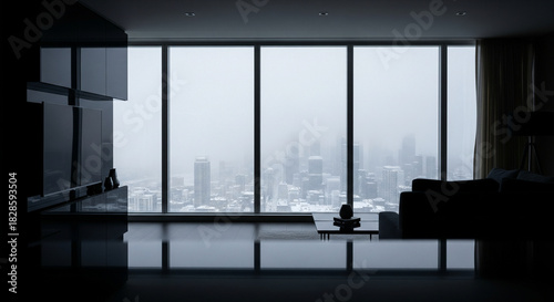 minimal modern winter office zoom background 