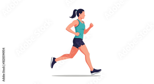 A woman runs in a vectorstyle image shes clad in sportswear