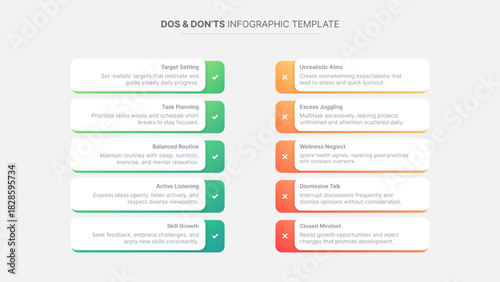 Dos and Don'ts Comparison List Infographic Template