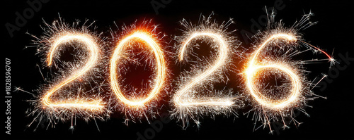 2026 Numbers Composed of Firework Effects for New Year Celebrations, Festival Promotion & Event Design Materials
