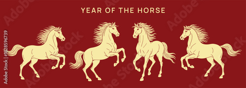 Celebrate the Majestic Year of the Horse with Dynamic Golden Equine Art