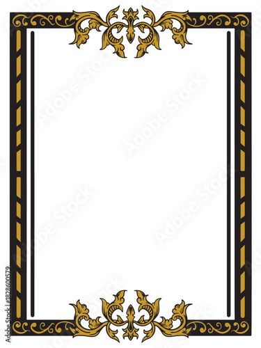 Decorative Flourish Frame With Royal Ornaments