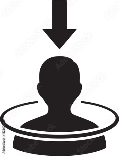 User profile identification input concept silhouette graphic design vector illustration icon symbol modern flat style sign on transparent background