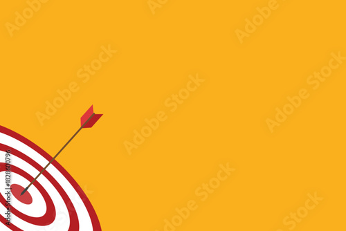 Success, arrow hits the target center	