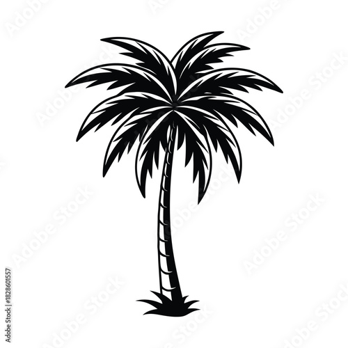 Stylized Palm Tree Silhouette tropical island