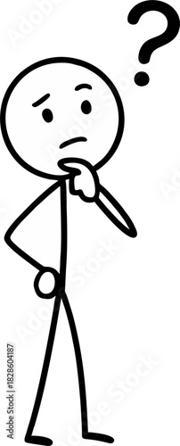 thinking stick figure with question mark