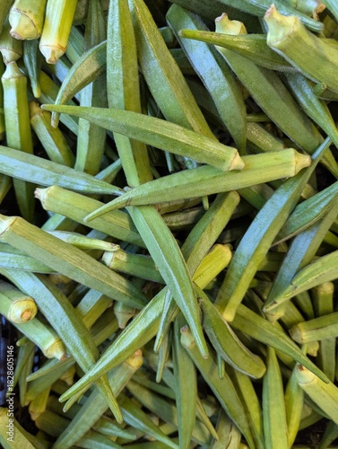fresh okra green food vegetable