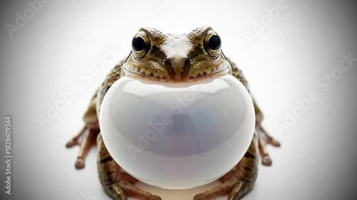 Amphibian Croaking Sequence Captures Throat Expansion in Detailed Video