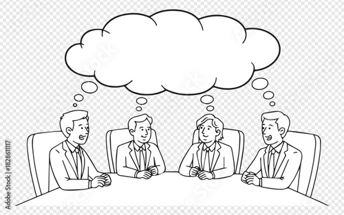 Brainstorming session with a diverse team thinking innovatively for future business strategy and creative solutions in a collaborative meeting environment