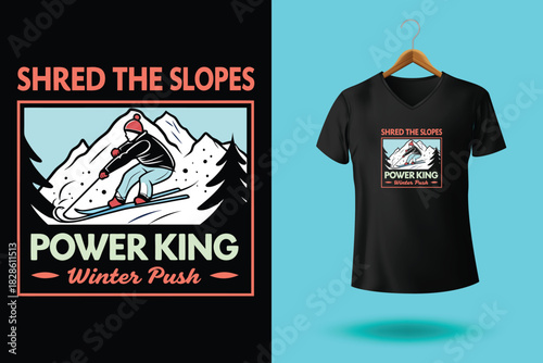 Hand drawing goggles vector illustration and slogan for print design.