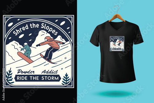 Hand drawing goggles vector illustration and slogan for print design.