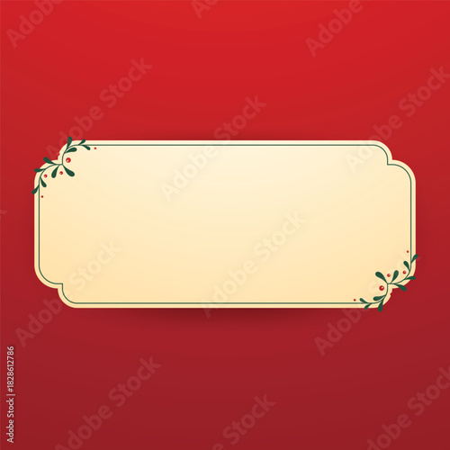 Christmas label. Festive Christmas text box vector. Perfect for seasonal messages or text and greetings.