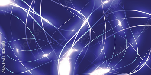 blue dynamic lines. Neon lines of speed and fast wind. Blue glow effect. vector eps10