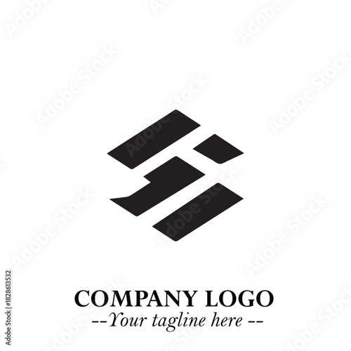 Sleek Electrical Logo Symbol on a Clean White Background for Modern Branding Design Elements Art