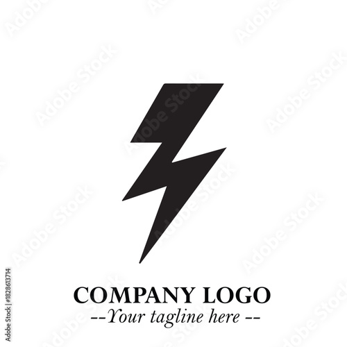 Sleek Electrical Logo Symbol on a Clean White Background for Modern Branding Design Elements Art