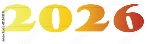 Gradient 2026 graphic with horizontal lines for new year designs and celebrations