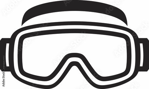 Ski, safety, and scuba goggles vector icons presented as editable illustrations, offering versatile, clean, and modern design ideal for adventure, sports, protective equipment, and digital graphics ap