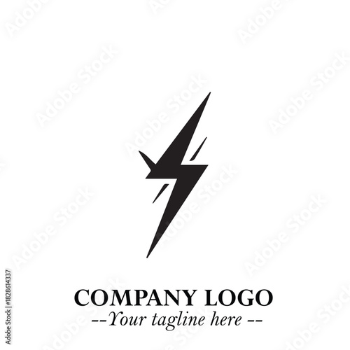 Sleek Electrical Logo Symbol on a Clean White Background for Modern Branding Design Elements Art