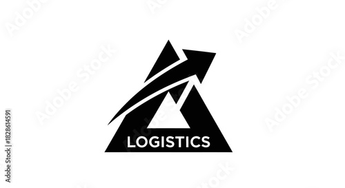 A black triangular logo with an upward-pointing arrow and the word LOGISTICS.