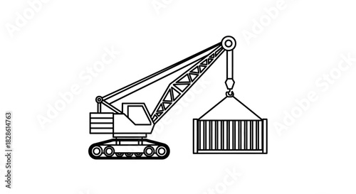 A crane lifting a shipping container, illustrating industrial transport and logistics.