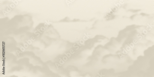 Retro beige halftone paper texture. Vintage craft ecru wallpaper with speckles, flecks, particles. Light cream grunge grain overlay background. Dirty dotted and specked canvas backdrop. Vector