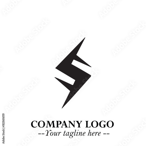Sleek Electrical Logo Symbol on a Clean White Background for Modern Branding Design Elements Art