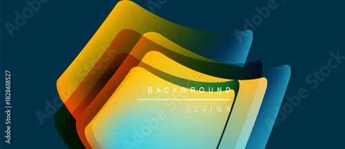 Abstract layers overlap, creating vibrant color gradients. Text reads background design. Modern aesthetic, suitable for digital projects.