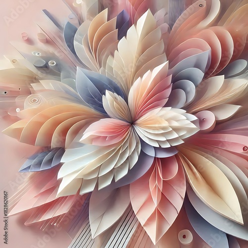 Wallpaper Mural Abstract Floral Paper Petal Burst In Soft Pastel Colors For Creative Backgrounds And Design.Generative AI Torontodigital.ca