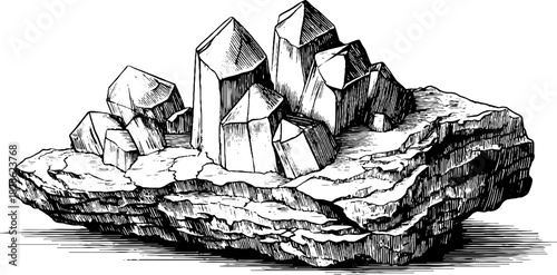 Intricate engraved polygonal spiral crystal design for decorative art