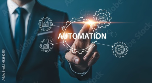 Professional using automation interface for streamlined business processes today