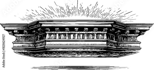 Intricate engraved decorative wooden ceiling design for interior decor and architectural inspiration