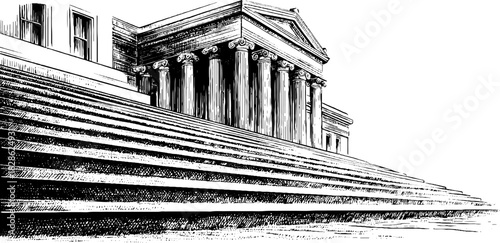 Classic architectural illustration engraved decorative carved baseboard design