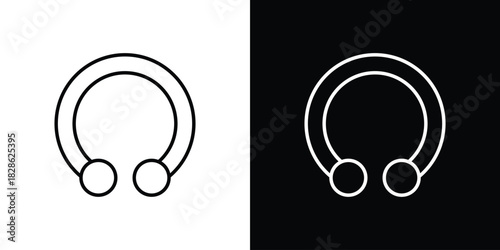 Piercing icons symbols. Collection of simple black icons