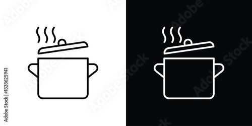 Pot icons symbols. Collection of simple black icons