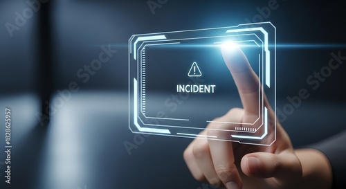 Report an incident with a touch on screen for cybersecurity and risk management tool