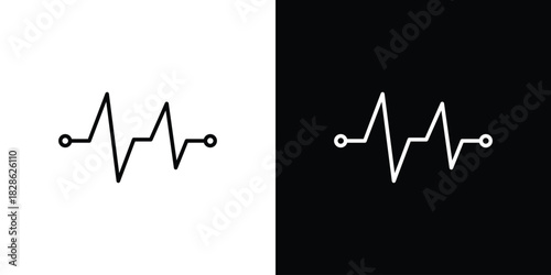 Pulse icons symbols. Collection of simple black icons