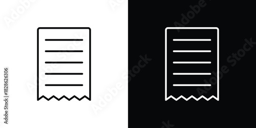 Receipt icons symbols. Collection of simple black icons