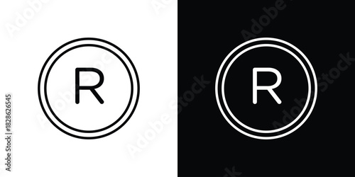 Registered icons symbols. Collection of simple black icons