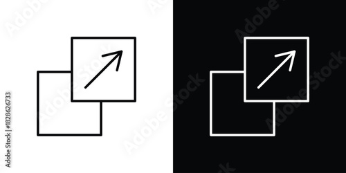 Resize icons symbols. Collection of simple black icons