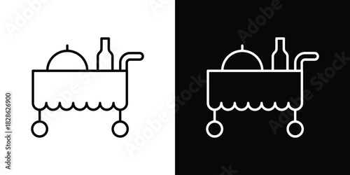 Room service icons symbols. Collection of simple black icons