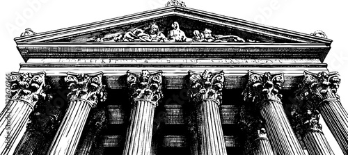 Vintage engraved illustration of classical architectural stepped wedge modules